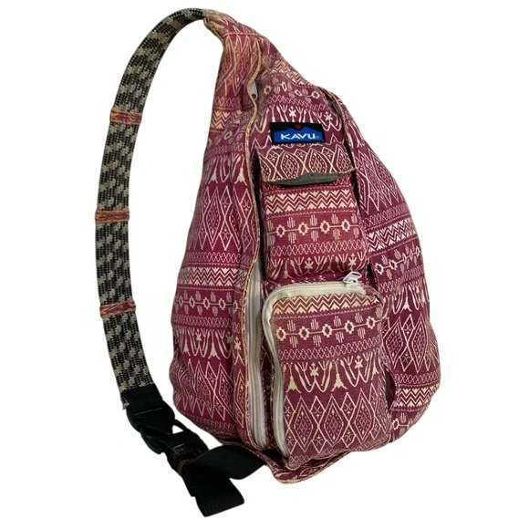 Kavu | Bags | Kavu Canvas Sling Bag Red And Black Backpack  display picture 2